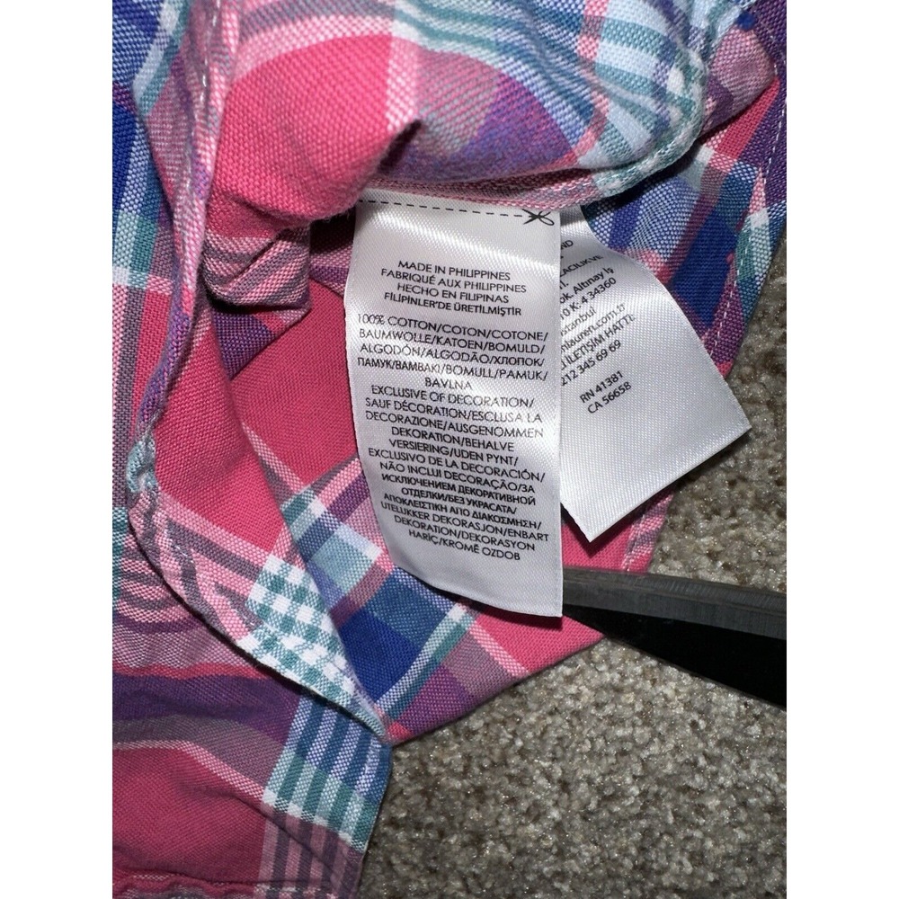 Polo Ralph Lauren Mens Large Slim Fit Short Sleeve Plaid‎ Button Up Shirt Cotton - Picture 8 of 8